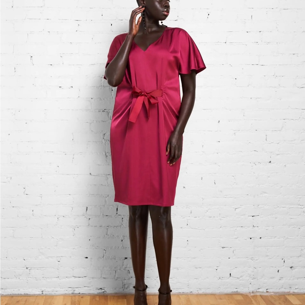 Universal Standard Becca Half Tie Dress Satin